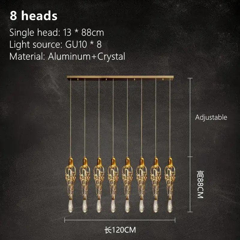 Gold Crystal Cage Chandelier