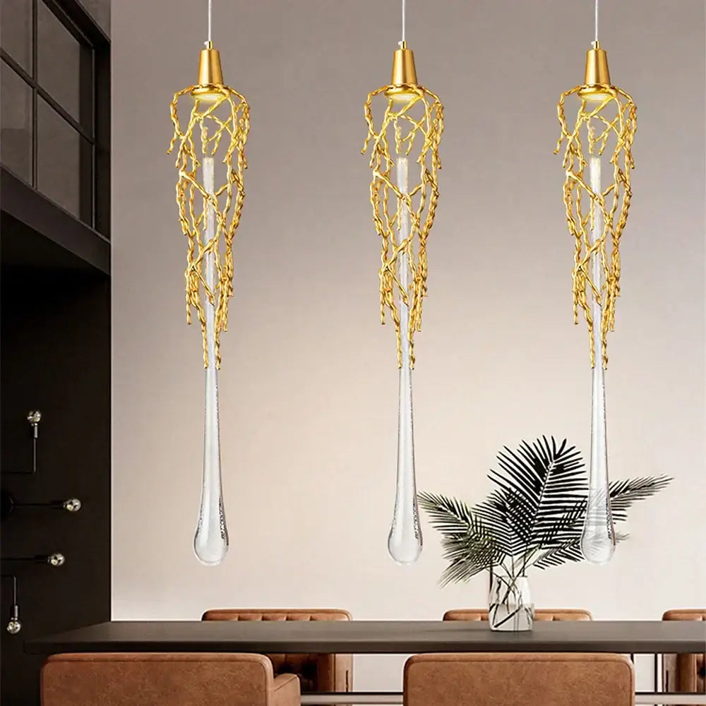 Gold Crystal Cage Chandelier