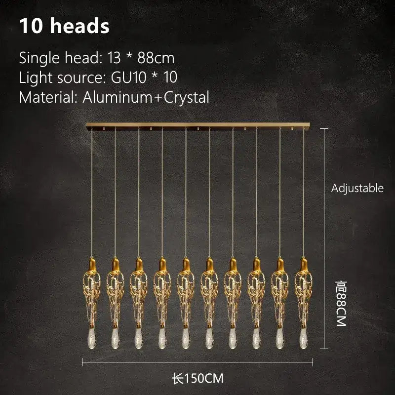 Gold Crystal Cage Chandelier