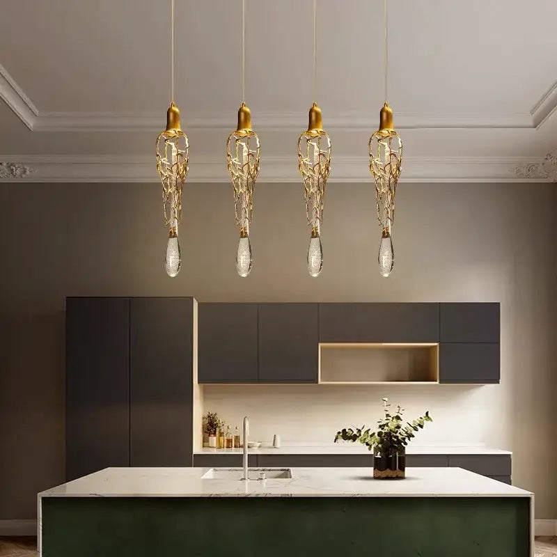 Gold Crystal Cage Chandelier