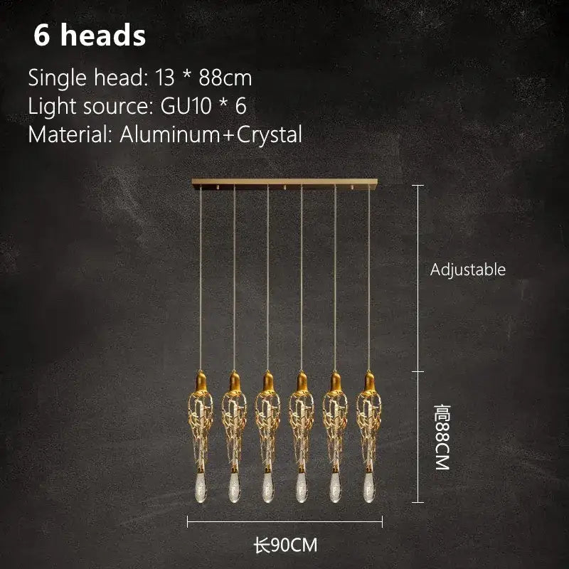 Gold Crystal Cage Chandelier