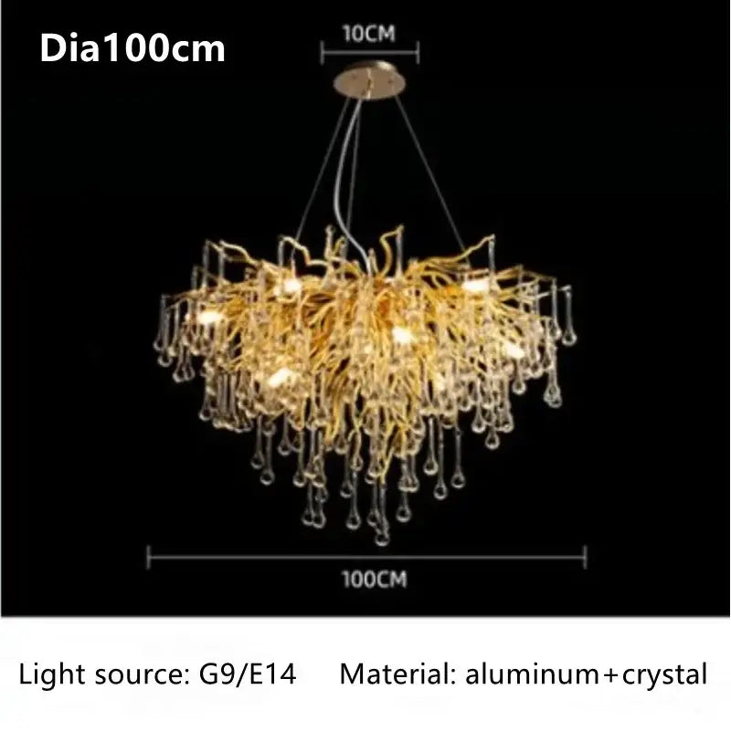 Gold Crystal 150cm Ceiling Chandelier