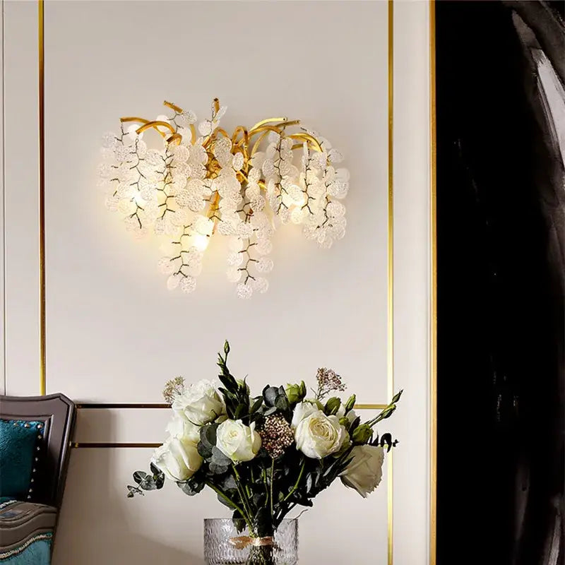 Gold Crystal LED Wall Light