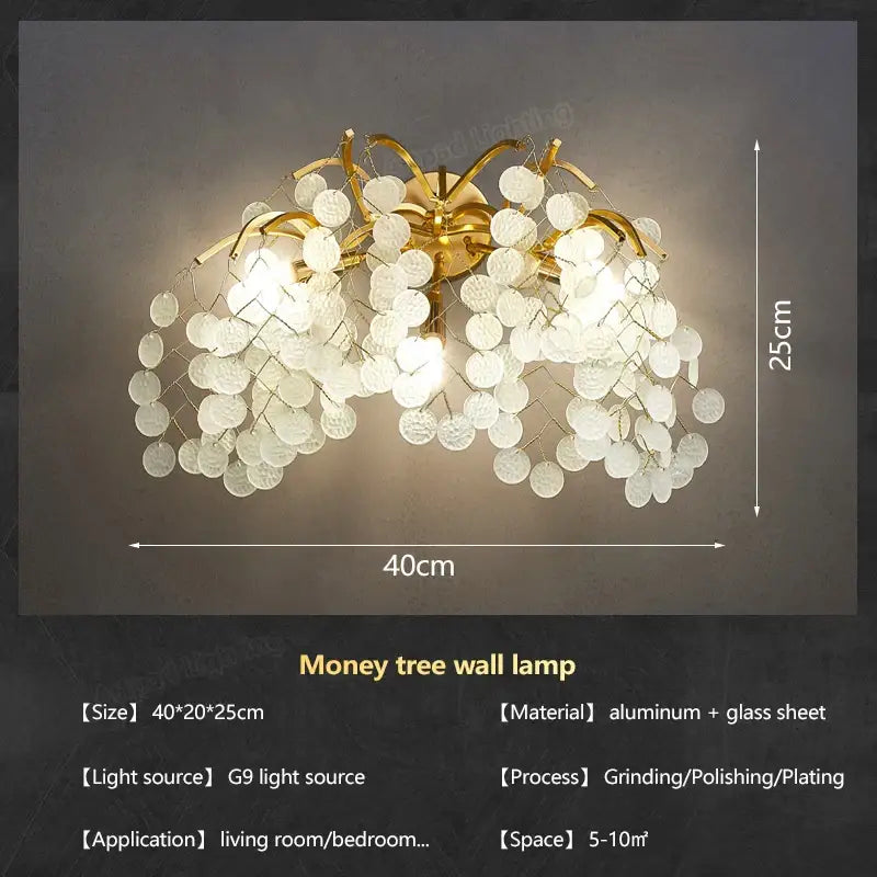 Gold Crystal LED Wall Light