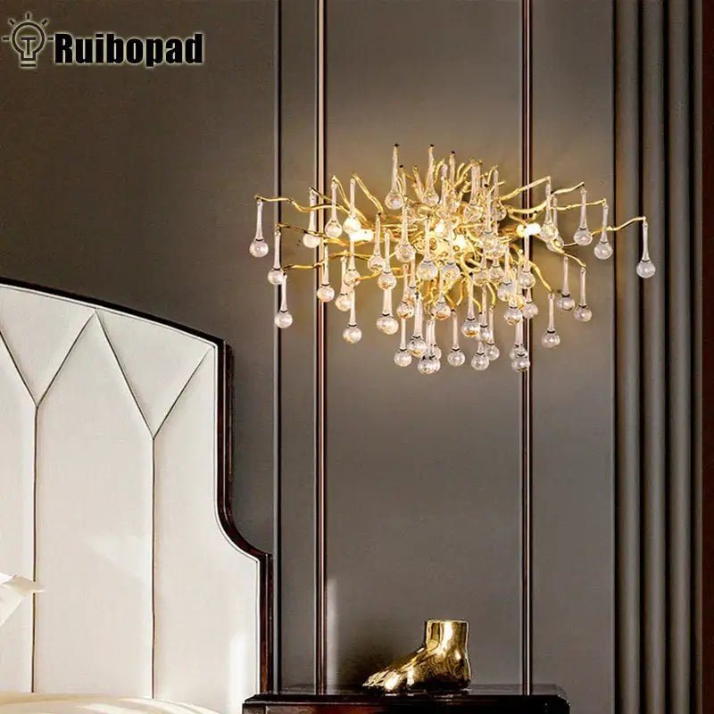 Gold Crystal LED Wall Light