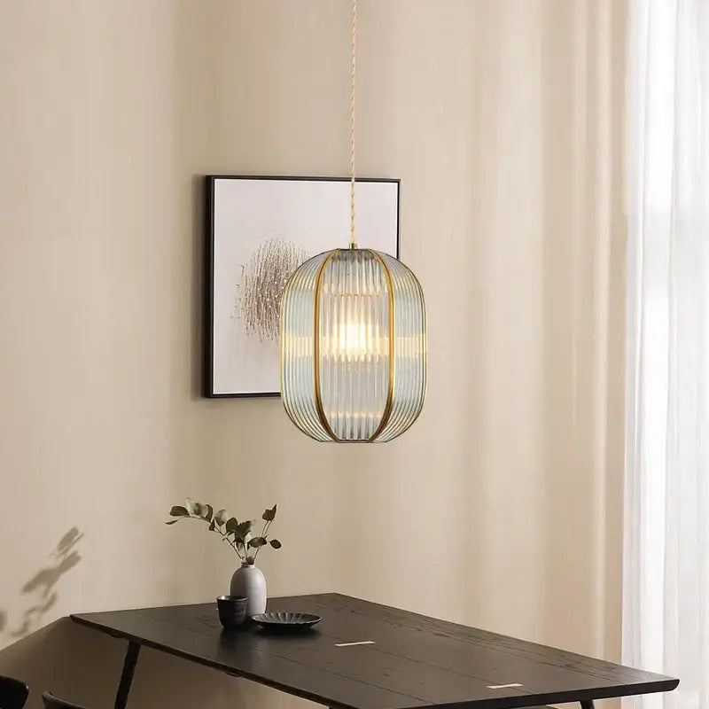 Gold Brass Glass Chandelier