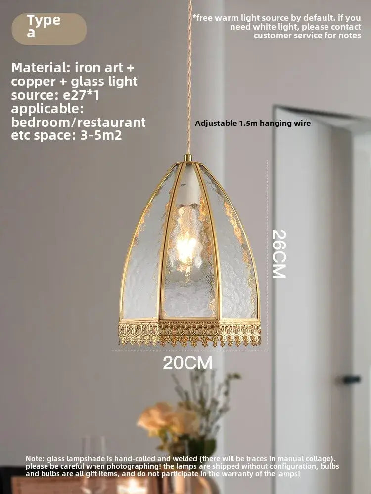 Gold Brass Glass Chandelier