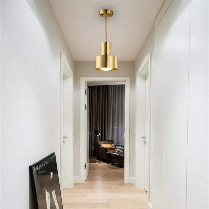 Gold Brass Trumpet Pendant
