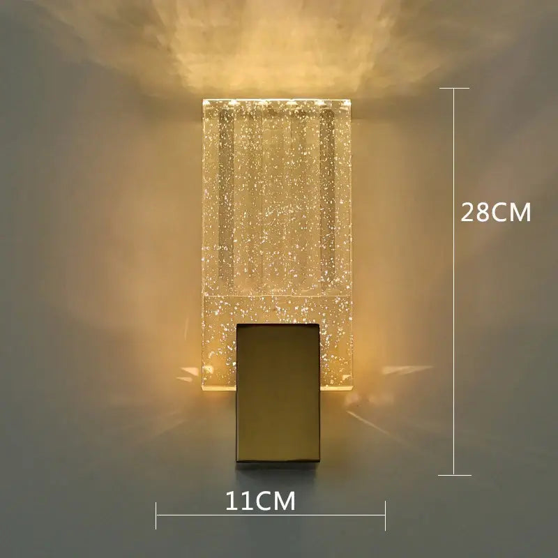 Gold Crystal Wall Sconce with Tricolor Light