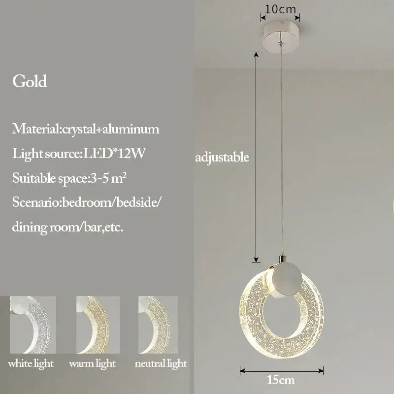 Gold Crystal Living Pendant