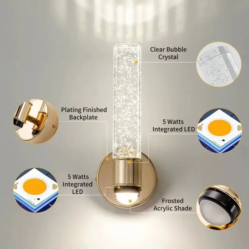 Gold Crystal Wall Sconces