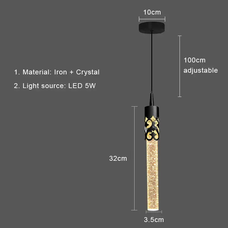 Gold Bubbles Crystal Pendant