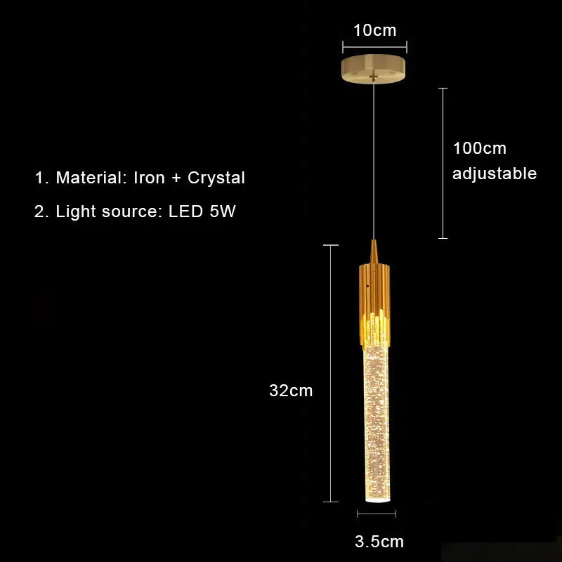 Gold Bubbles Crystal Pendant