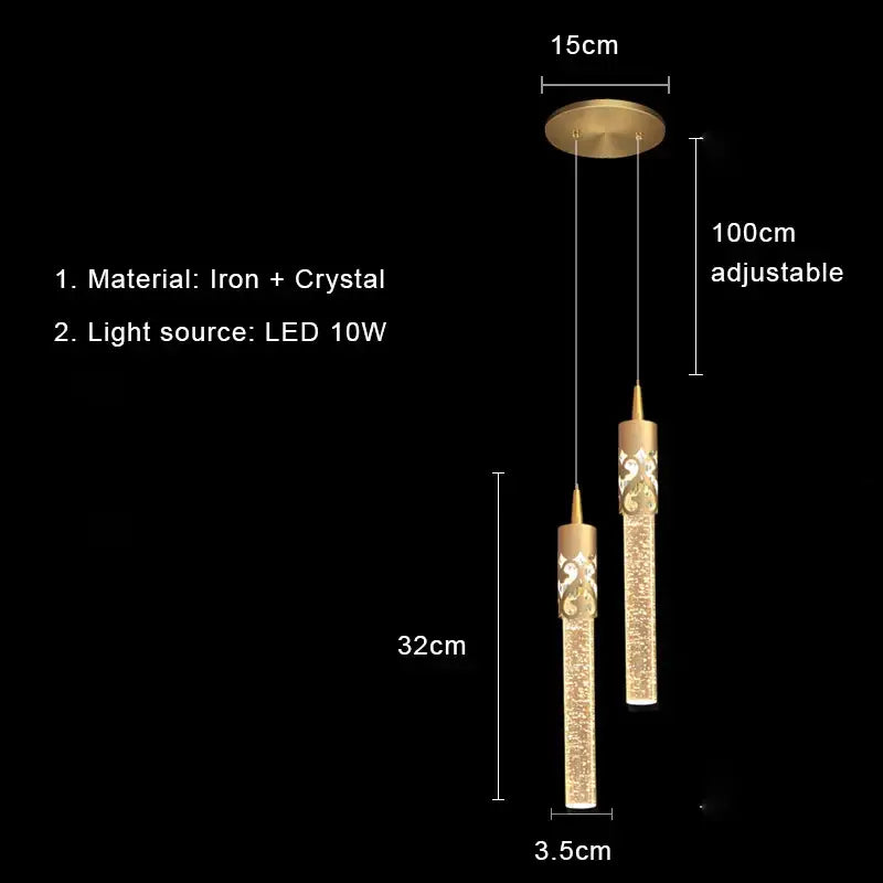 Gold Bubbles Crystal Pendant