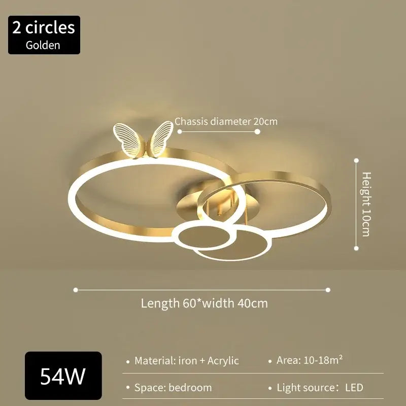 Gold Butterflies Ceiling Light