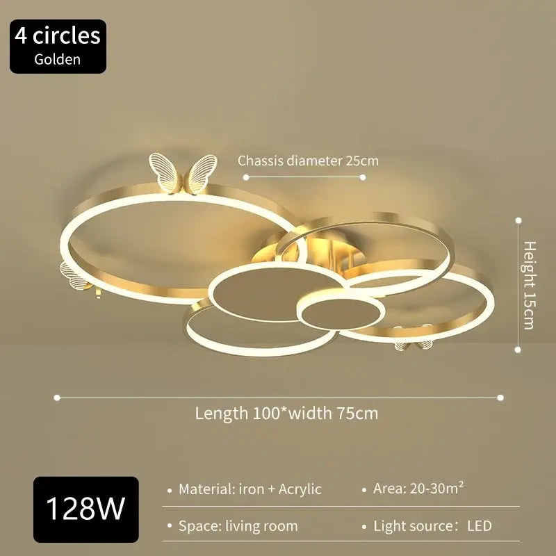 Gold Butterflies Ceiling Light