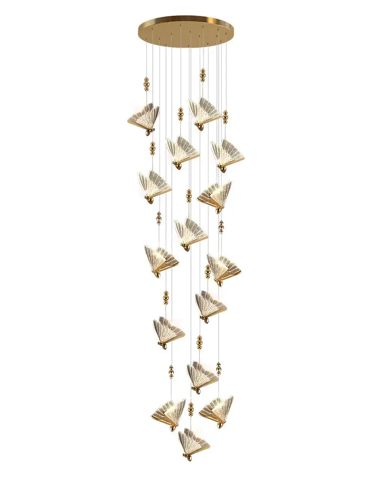 Gold Acrylic Pendant Light Multi-Head Design