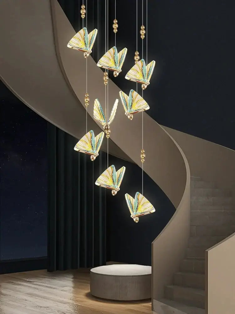 Gold Acrylic Pendant Light Multi-Head Design