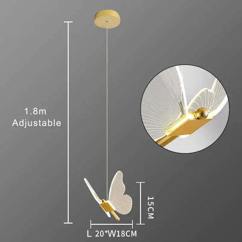 Gold Acrylic LED Chandelier Dimmable for Bedroom