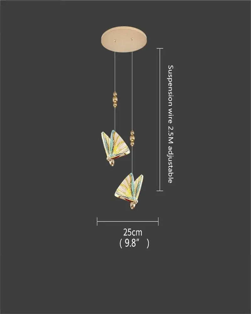 Gold Butterfly LED Chandelier with 12 Lamps
