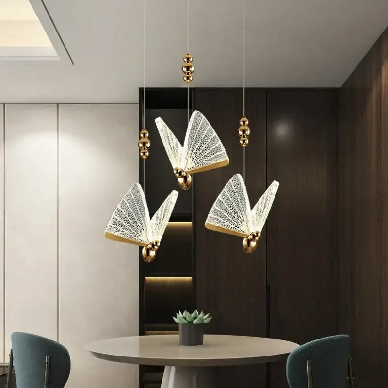 Gold Butterfly LED Chandelier with 12 Lamps