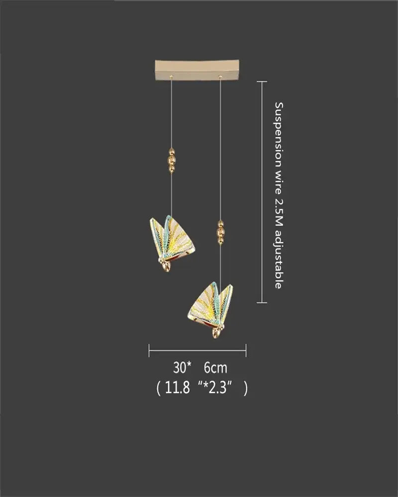Gold Butterfly LED Chandelier with 12 Lamps