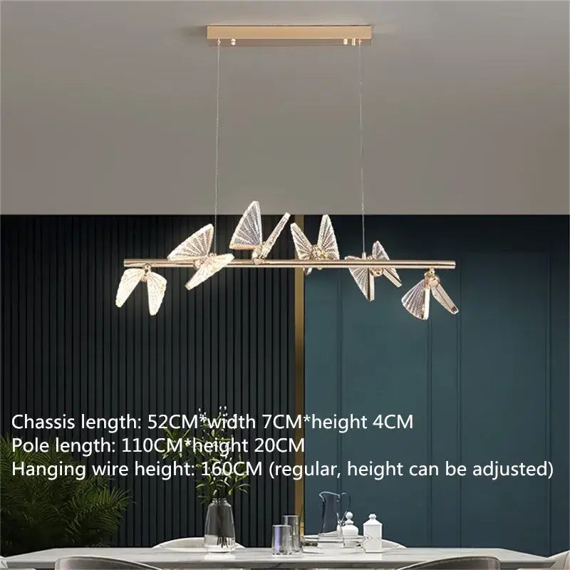 Gold Butterfly LED Chandelier with 12 Lamps