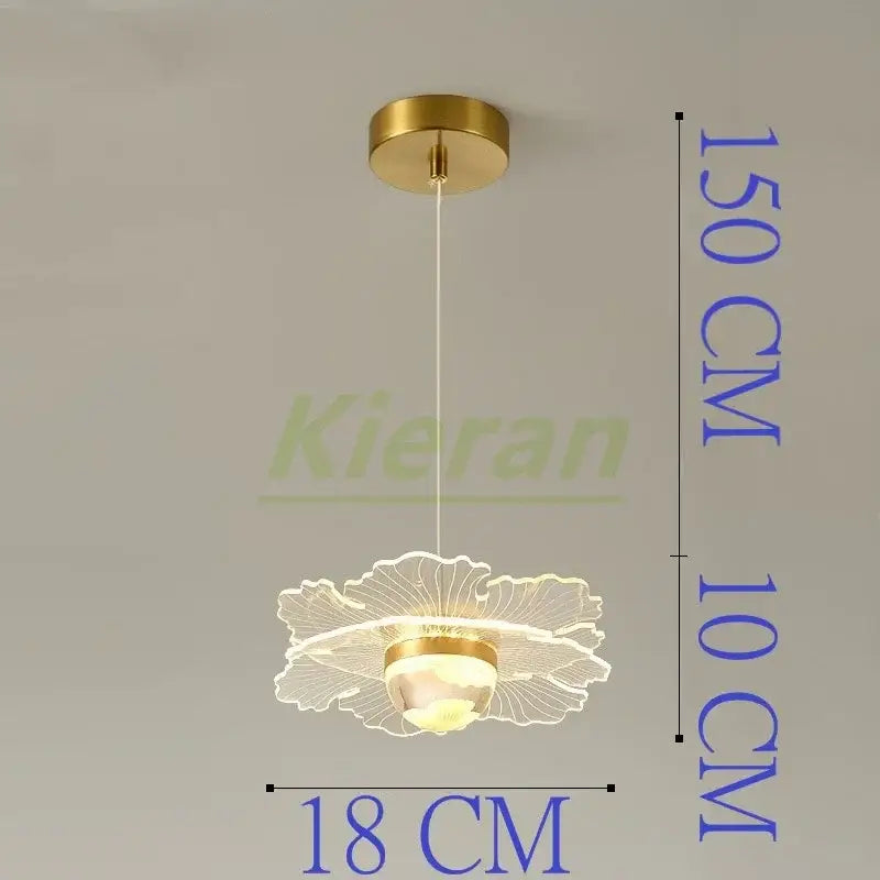 Gold Butterfly Glass Chandelier Tricolor Light
