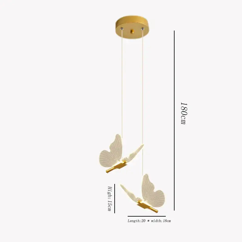 Gold Butterfly Hanging Lamp