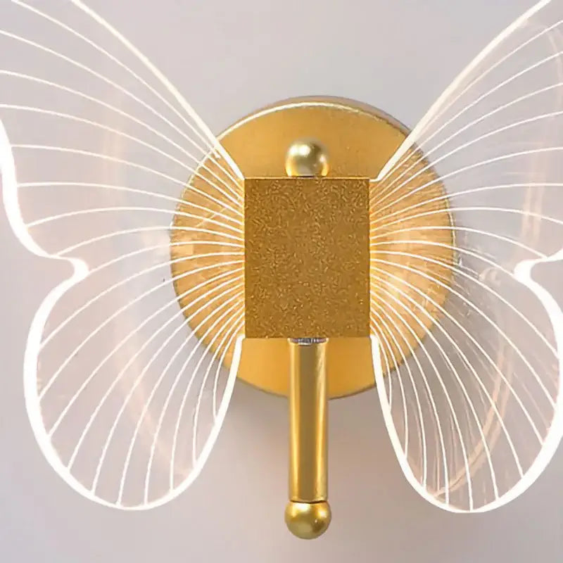 Gold Butterfly Wall Sconce with Soft LED Glow