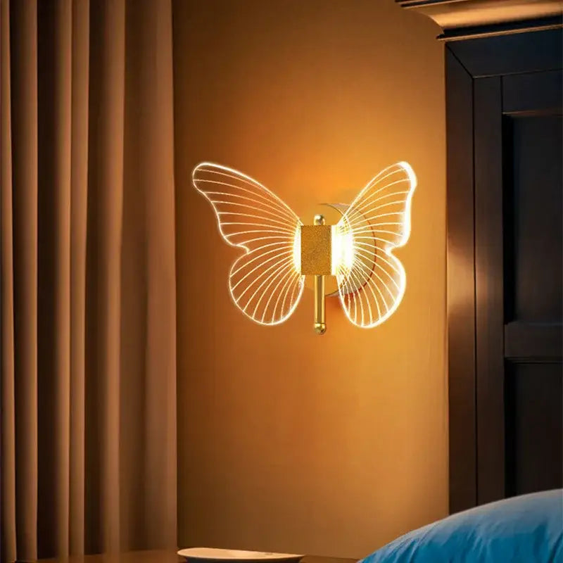 Gold Butterfly Wall Sconce with Soft LED Glow