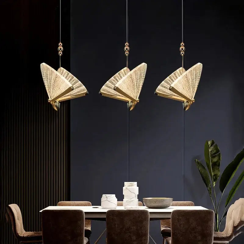 Gold Butterfly Pendant Lamps