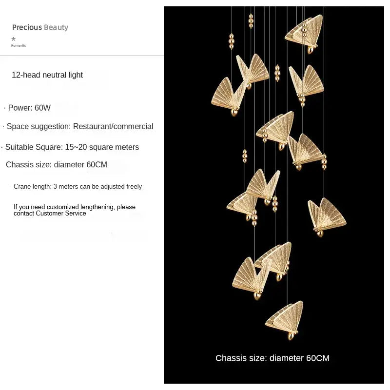 Gold Butterfly Pendant Lamps