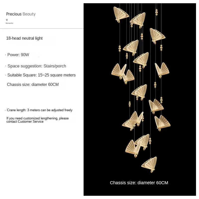 Gold Butterfly Pendant Lamps