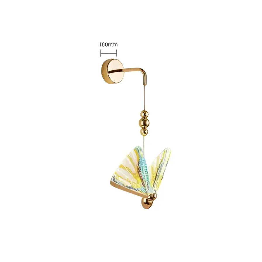 Gold Butterfly Wall Lamp with Lace Design 22cm