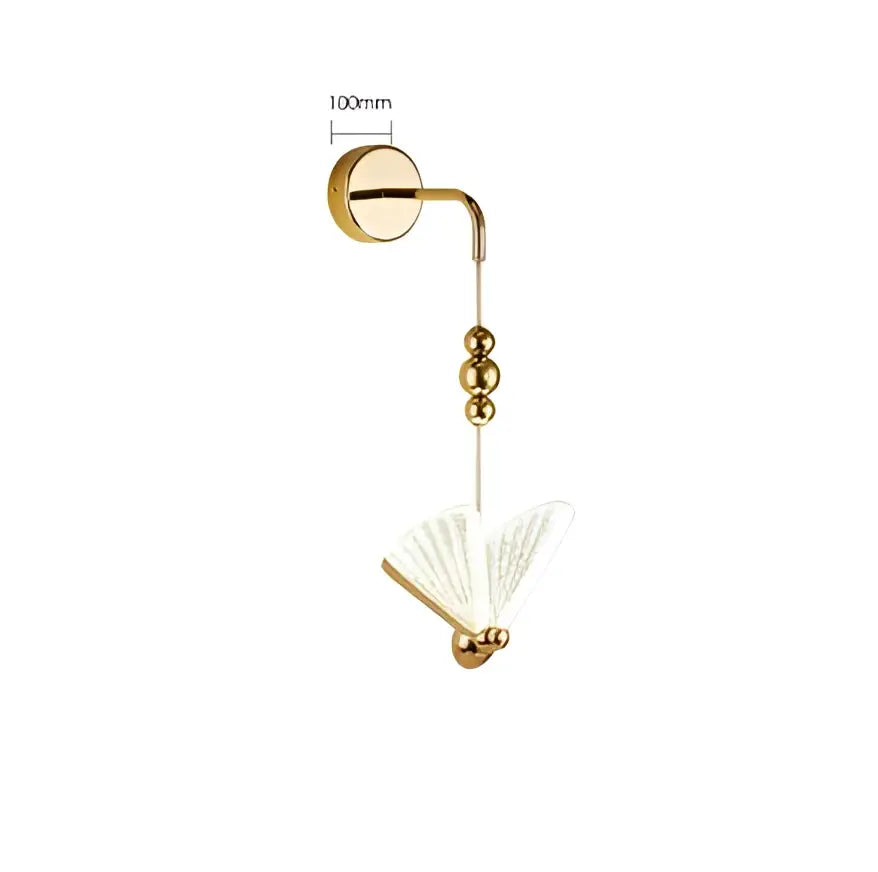 Gold Butterfly Wall Lamp with Lace Design 22cm