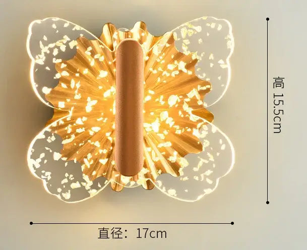 Gold LED Butterfly Sconce