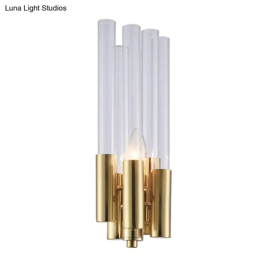 Gold Crystal Candelabra Sconce Flute Shade