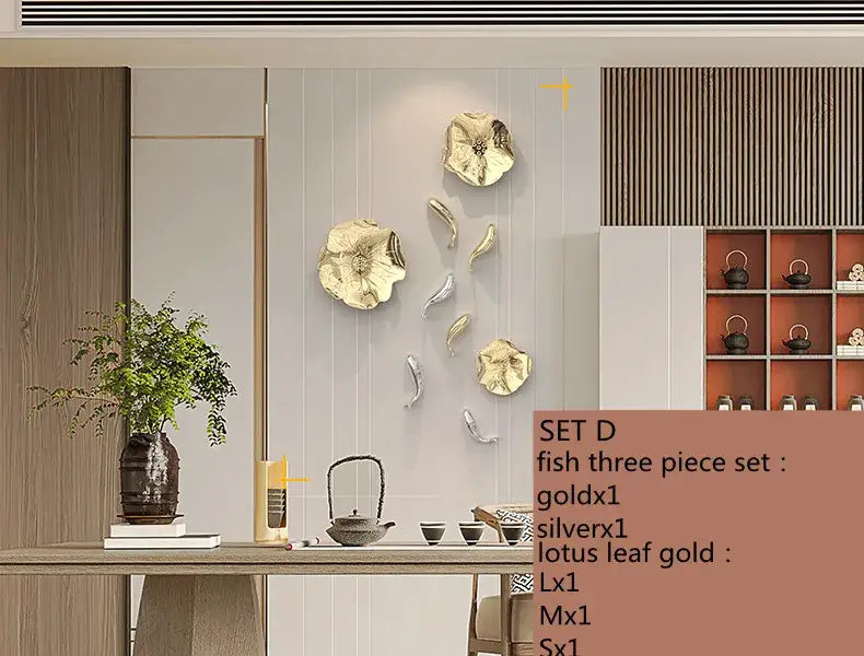 Gold Lotus Wall Pendant