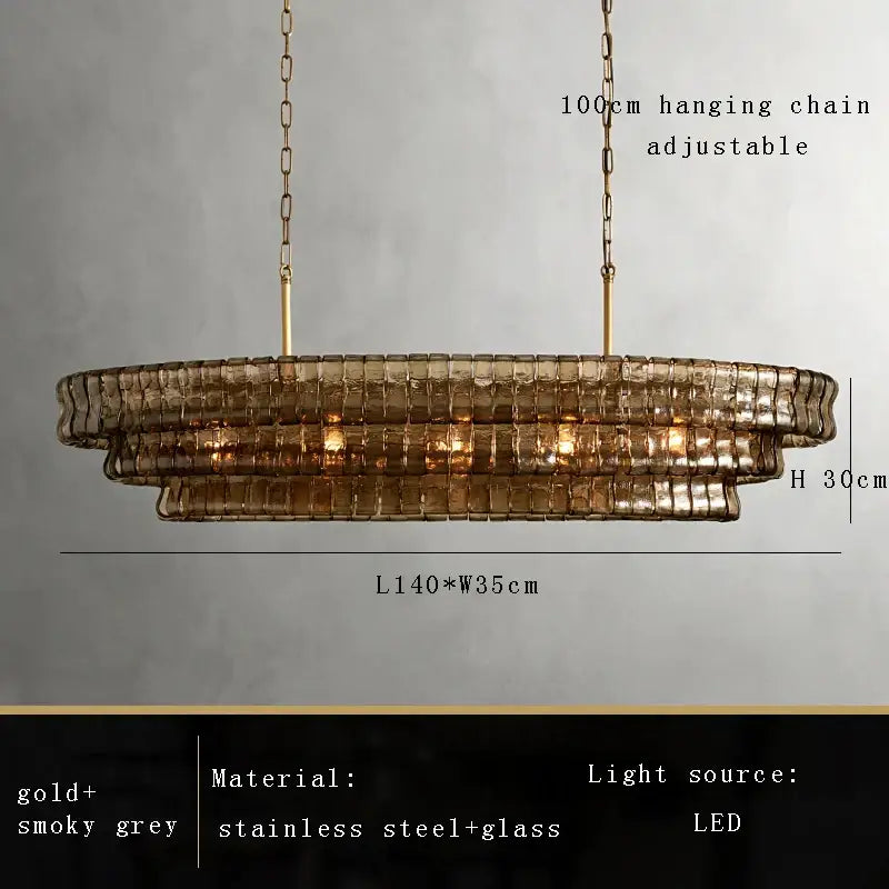 Gold Crystal Dining Chandelier 4-Layer Design