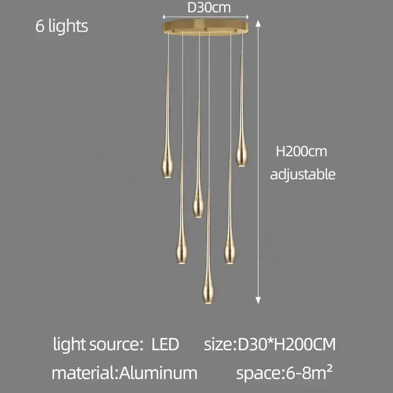 Gold LED Ceiling Chandelier 25-Light 3-Color