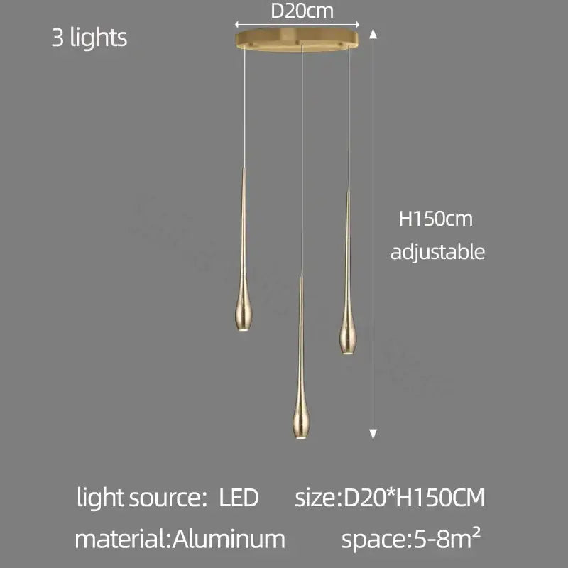 Gold LED Ceiling Chandelier 25-Light 3-Color