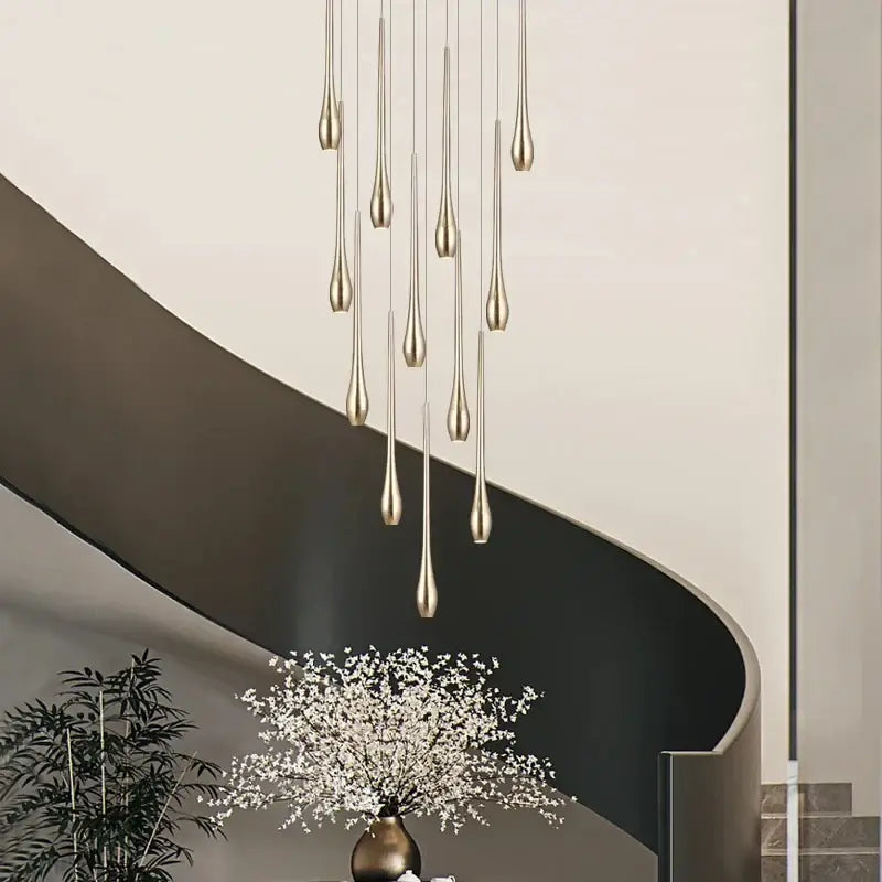 Gold LED Ceiling Chandelier 25-Light 3-Color