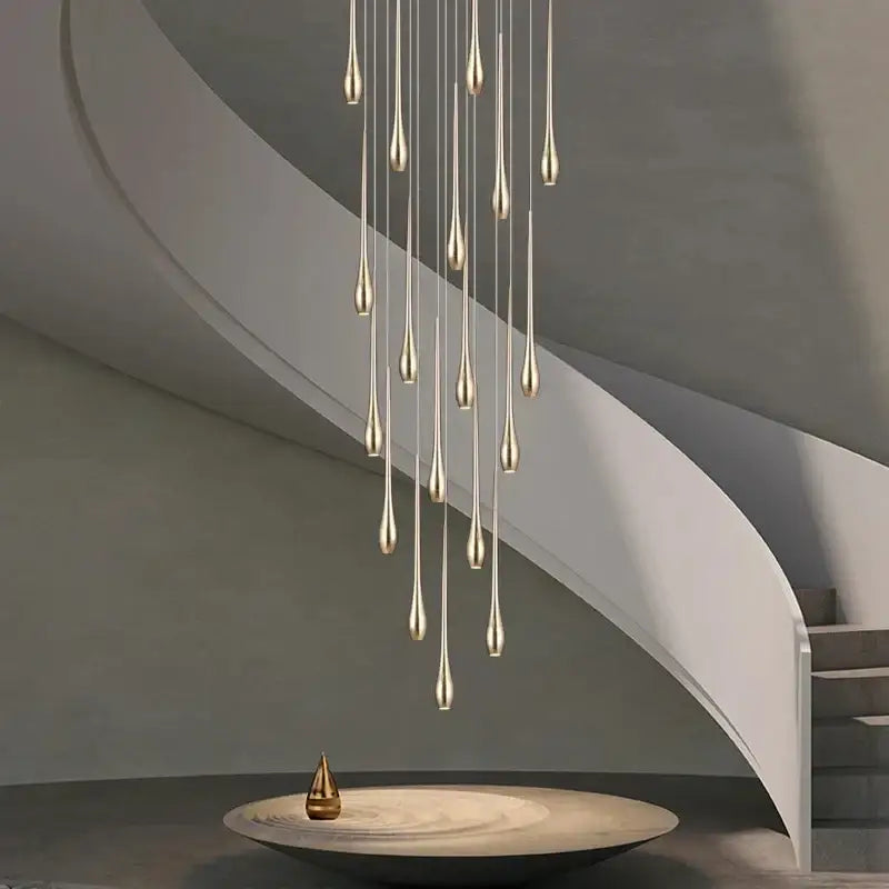 Gold LED Ceiling Chandelier 25-Light 3-Color