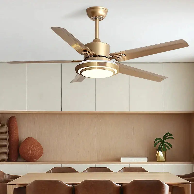 Gold LED Stainless-Blade 58-Inch Ceiling Fan