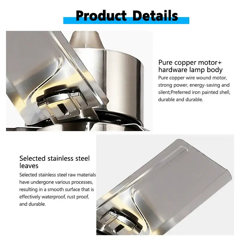 Gold LED Stainless-Blade 58-Inch Ceiling Fan