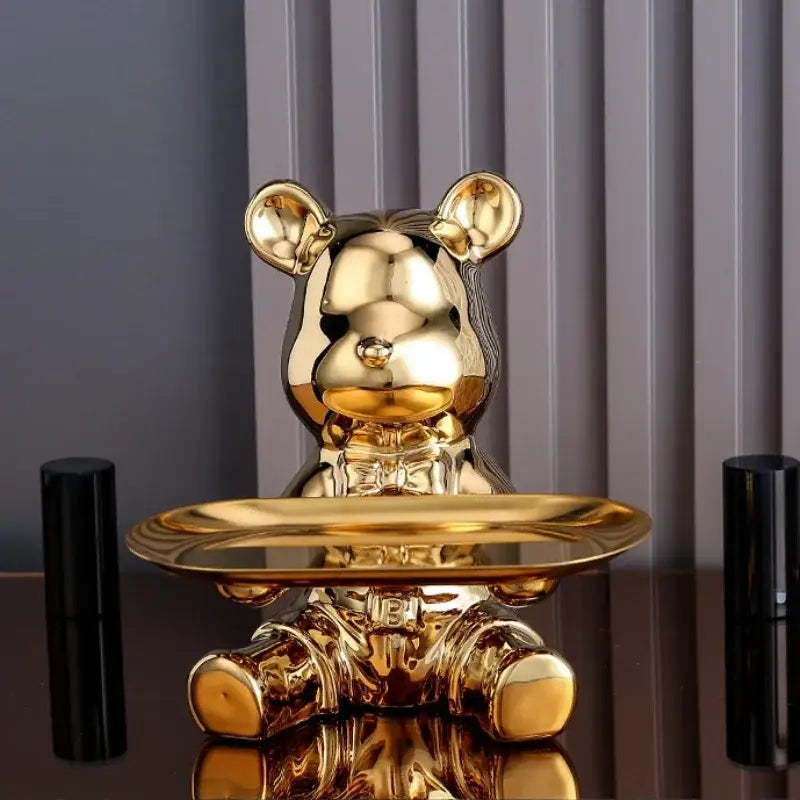 Gold Ceramic Bear Tray