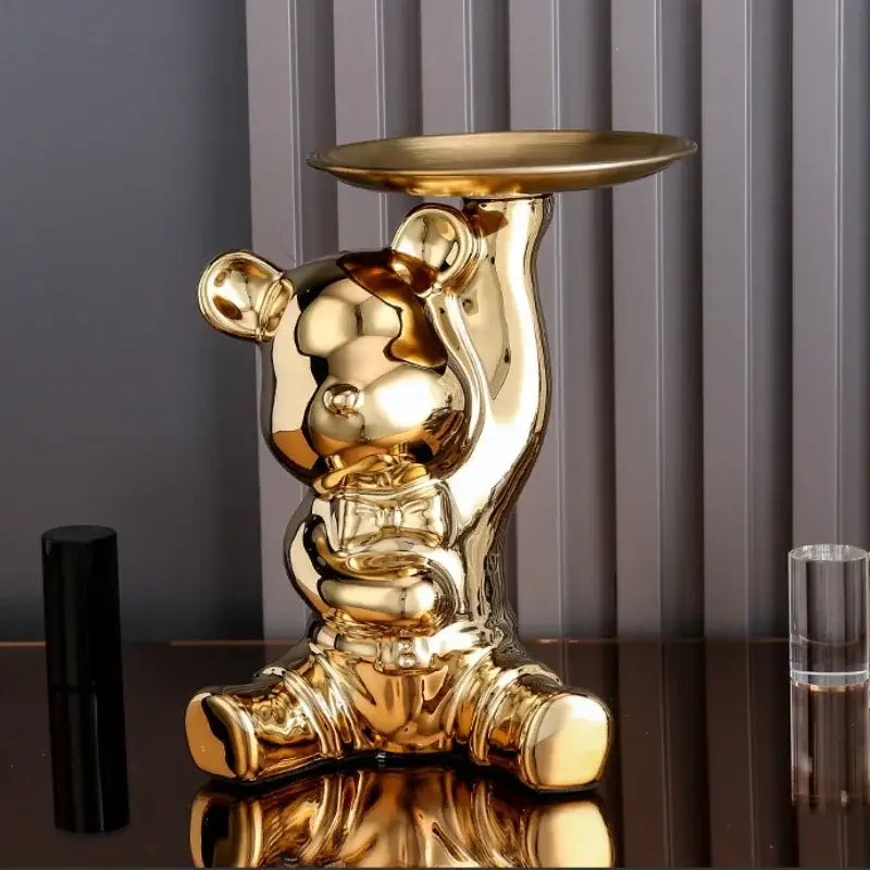Gold Ceramic Bear Tray