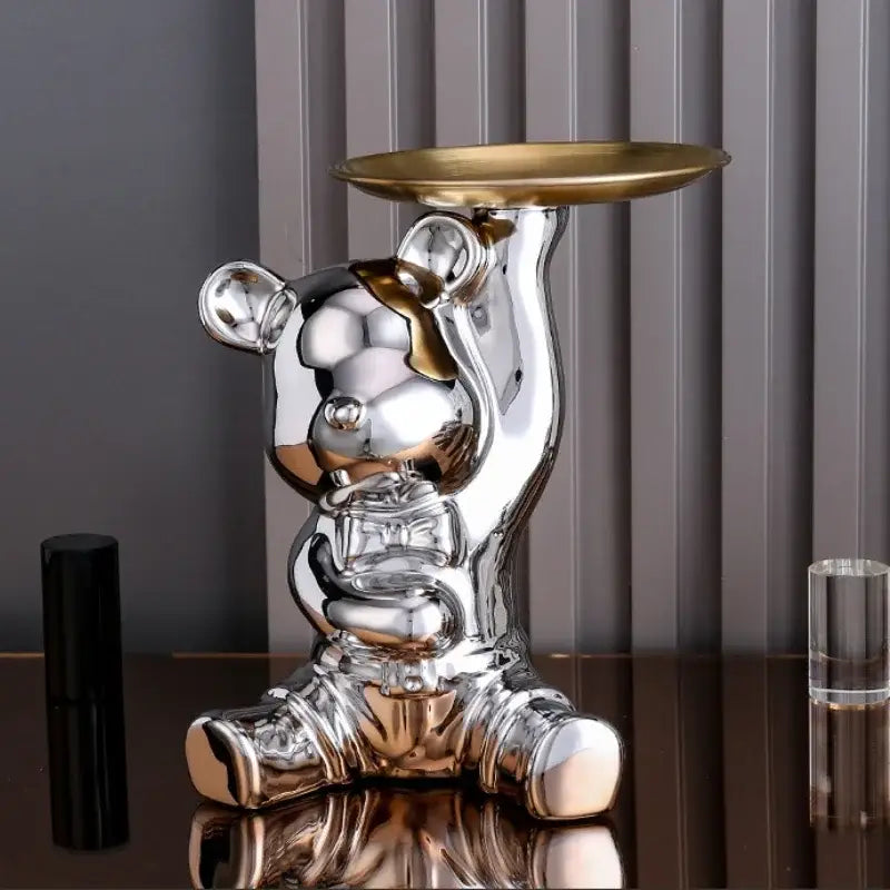 Gold Ceramic Bear Tray