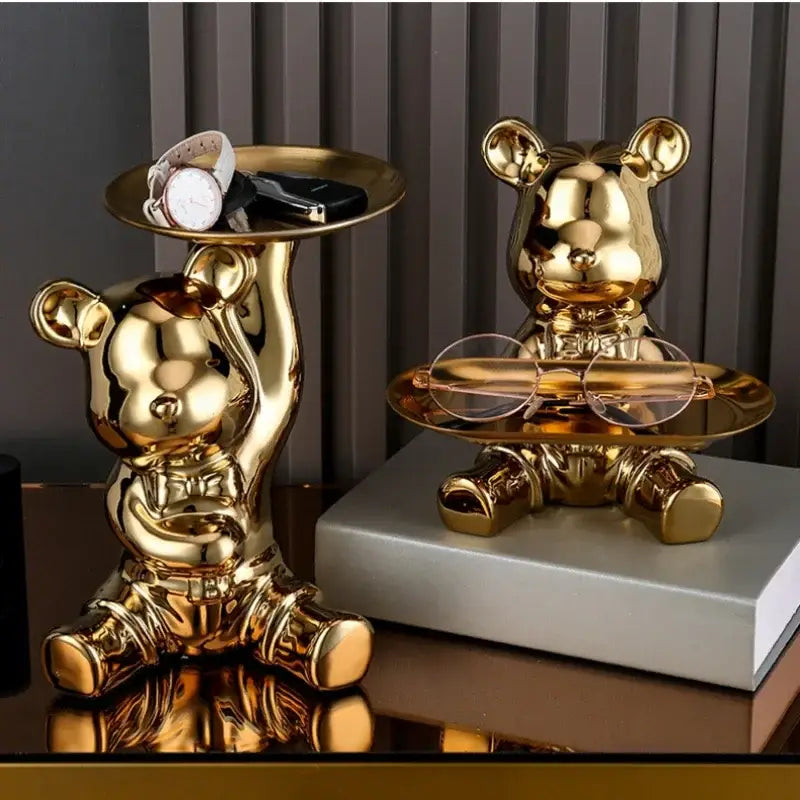 Gold Ceramic Bear Tray